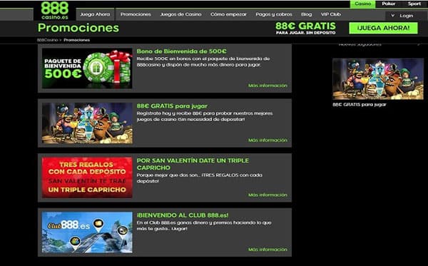 888 casino promociones