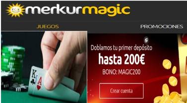 Merkurmagic entrega a los nuevos jugadores hasta 200 euros por primer depósito